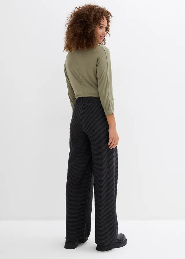 Pantalon en jersey rayé avec cordon de serrage, coton majoritaire • anthracite chiné-noir rayé • product-page.page-title-suffix