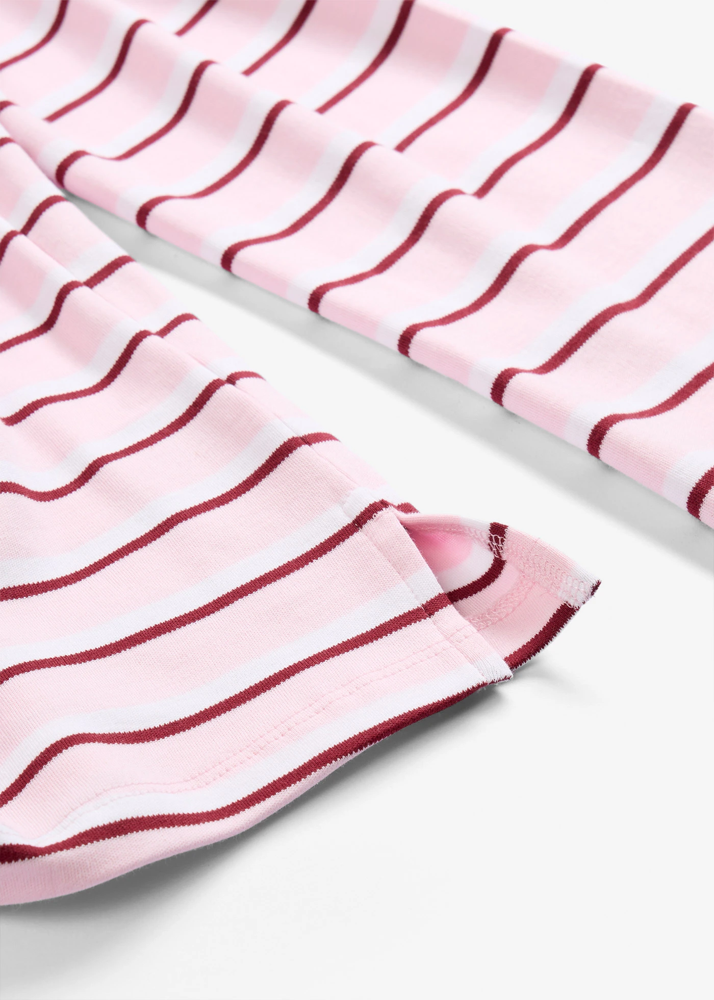 T-shirt manches longues 100% coton • blanc/rouge rubis/rose cristal rayé • Boutique bonprix