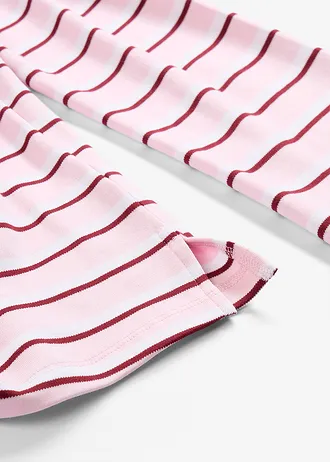 T-shirt manches longues 100% coton • blanc/rouge rubis/rose cristal rayé • Boutique bonprix