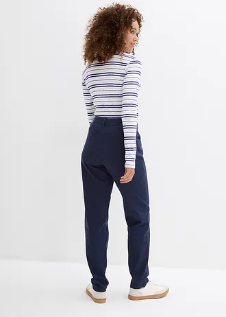 Pantaloni din twill din mix de bumbac și elastan • bleumarin • magazin bonprix