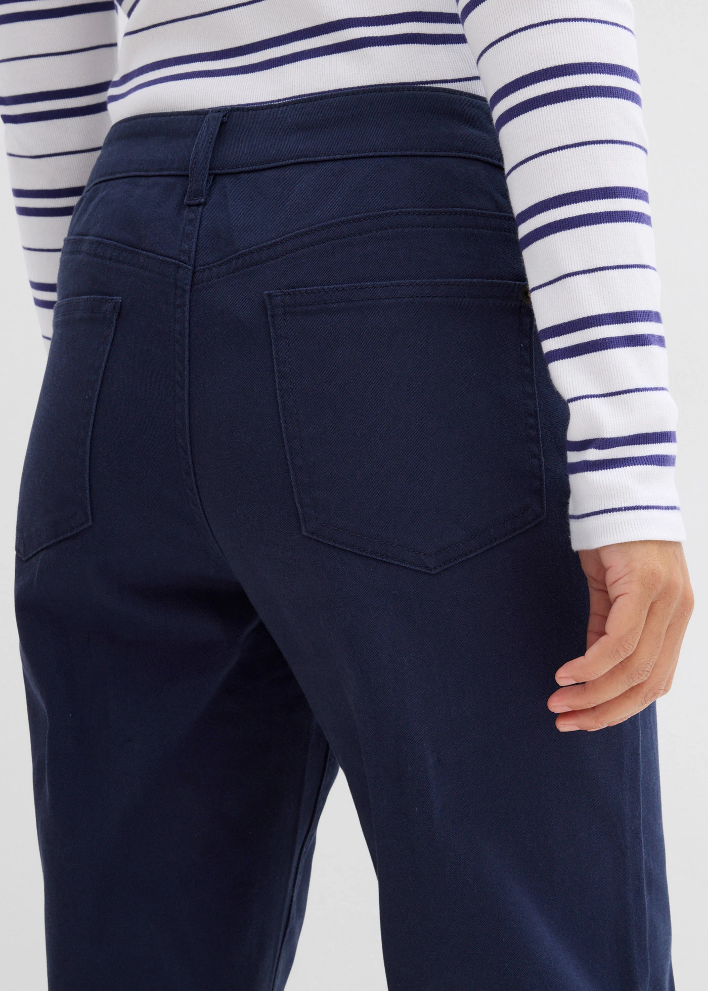 Pantalon en twill coton élasthanne • bleu foncé • Boutique bonprix