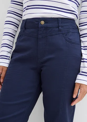 Pantaloni din twill din mix de bumbac și elastan • bleumarin • magazin bonprix
