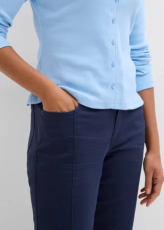 Bluză tricot 2 în 1 din bumbac 100% • bleu-alb • magazin bonprix