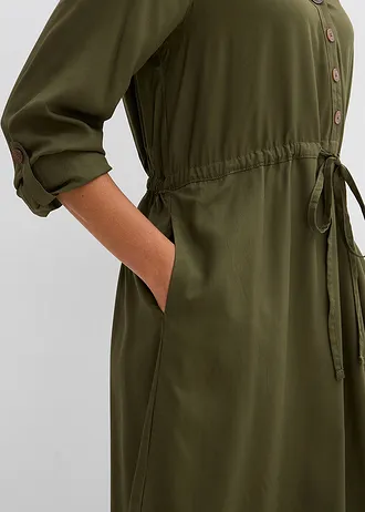 Rochie-bluză din viscoză fluidă • oliv închis • magazin bonprix