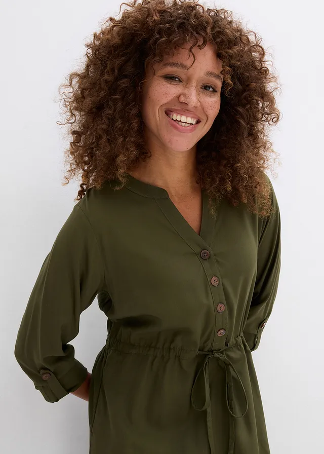 Robe blouse en viscose fluide • olive foncé • product-page.page-title-suffix