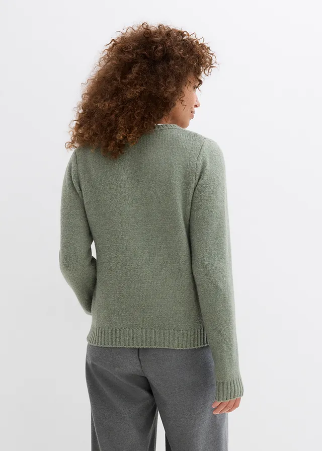 Pull à empiècement dentelle • olive • product-page.page-title-suffix