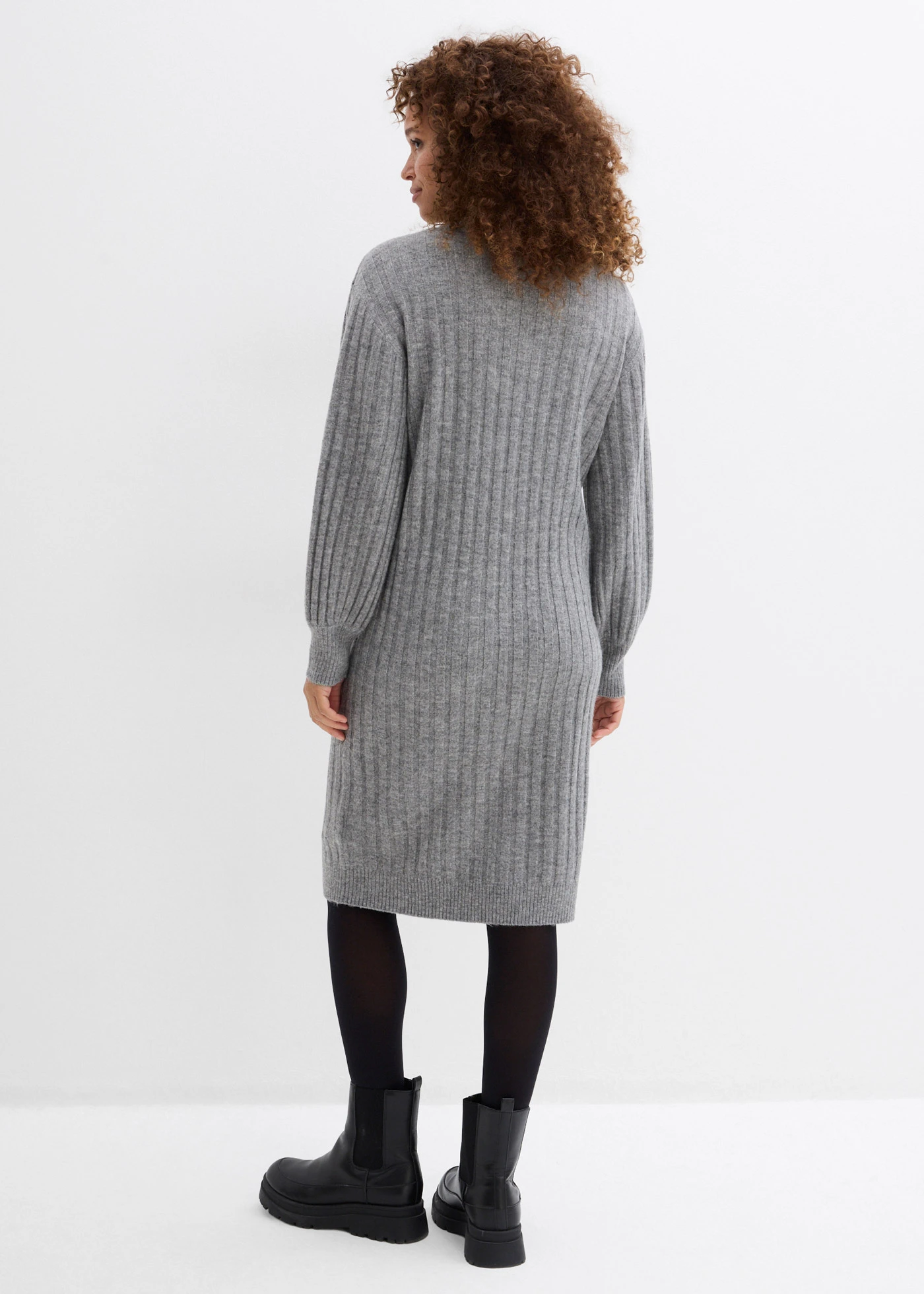 Rochie tricotată • gri melanj • magazin bonprix