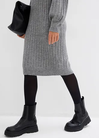 Gebreide jurk • grijs gemêleerd • bonprix online shop