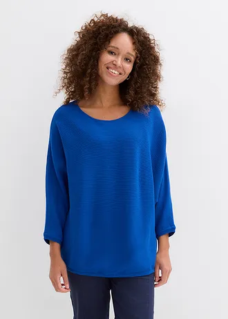 Geribde oversized trui van viscosemix, Kleur: arctisch blauw