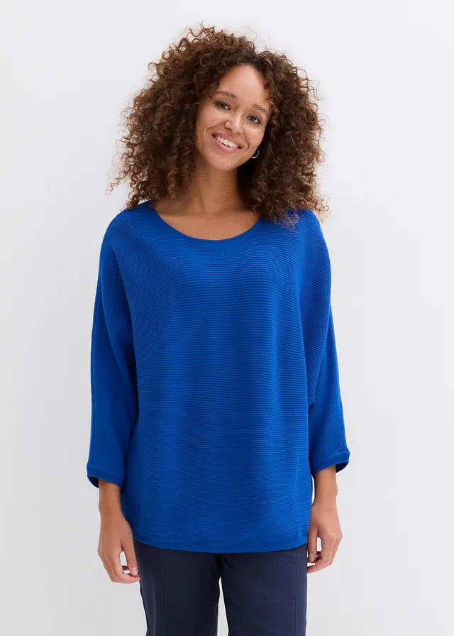 Geribde oversized trui van viscosemix