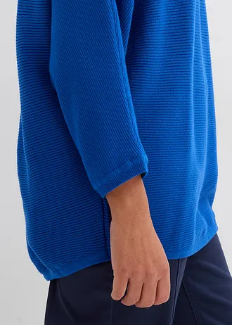 Pulover ripsat oversize, din material cu viscoză • albastru arctic • magazin bonprix