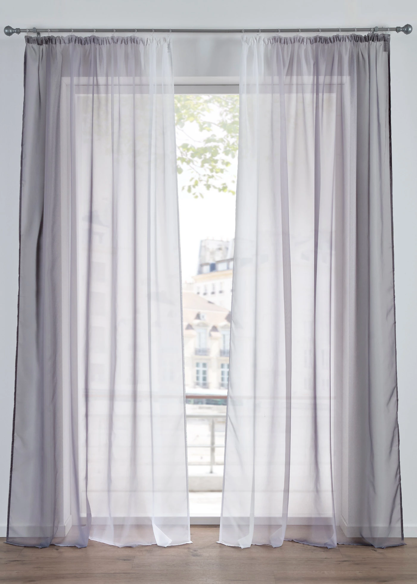 Lot de 2 voilages en tissu léger, aussi en XXL • gris • Boutique bonprix