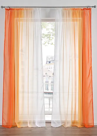 Gordijn van lichte voile, ook verkrijgbaar in extra lang (2 stuks) • oranje • bonprix online shop
