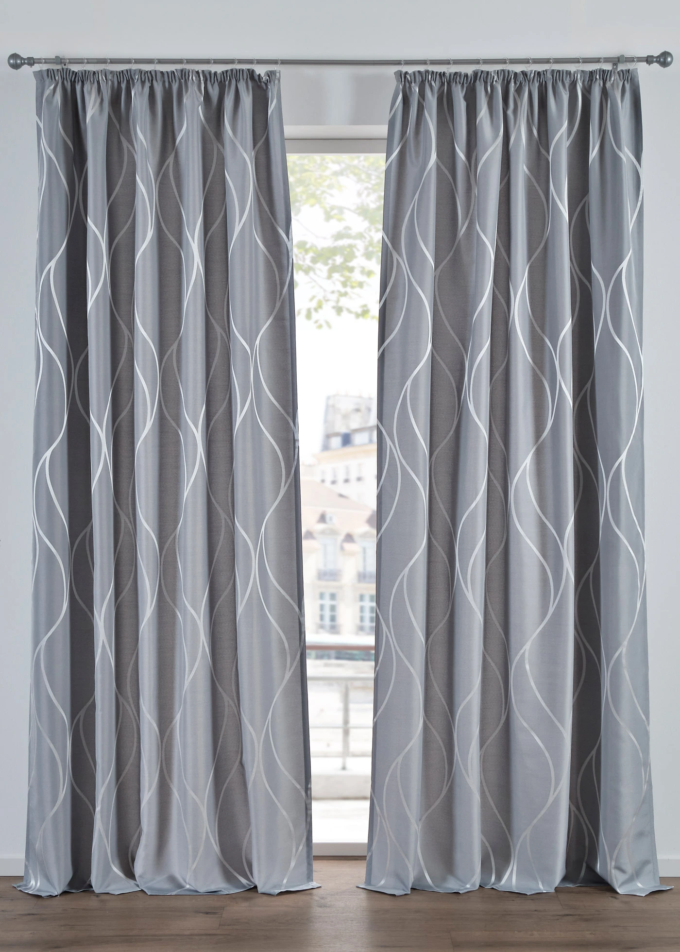 Draperie din jacquard (1 buc.) • gri • magazin bonprix