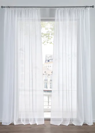 Záclona z ľahkého voálu (2 ks) • biela • obchod bonprix