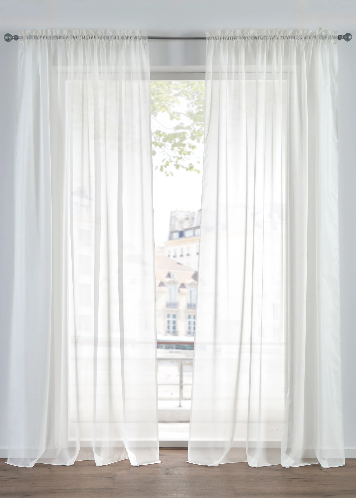 Gordijn van lichte voile met tunnelband (2 stuks) • crème • bonprix online shop