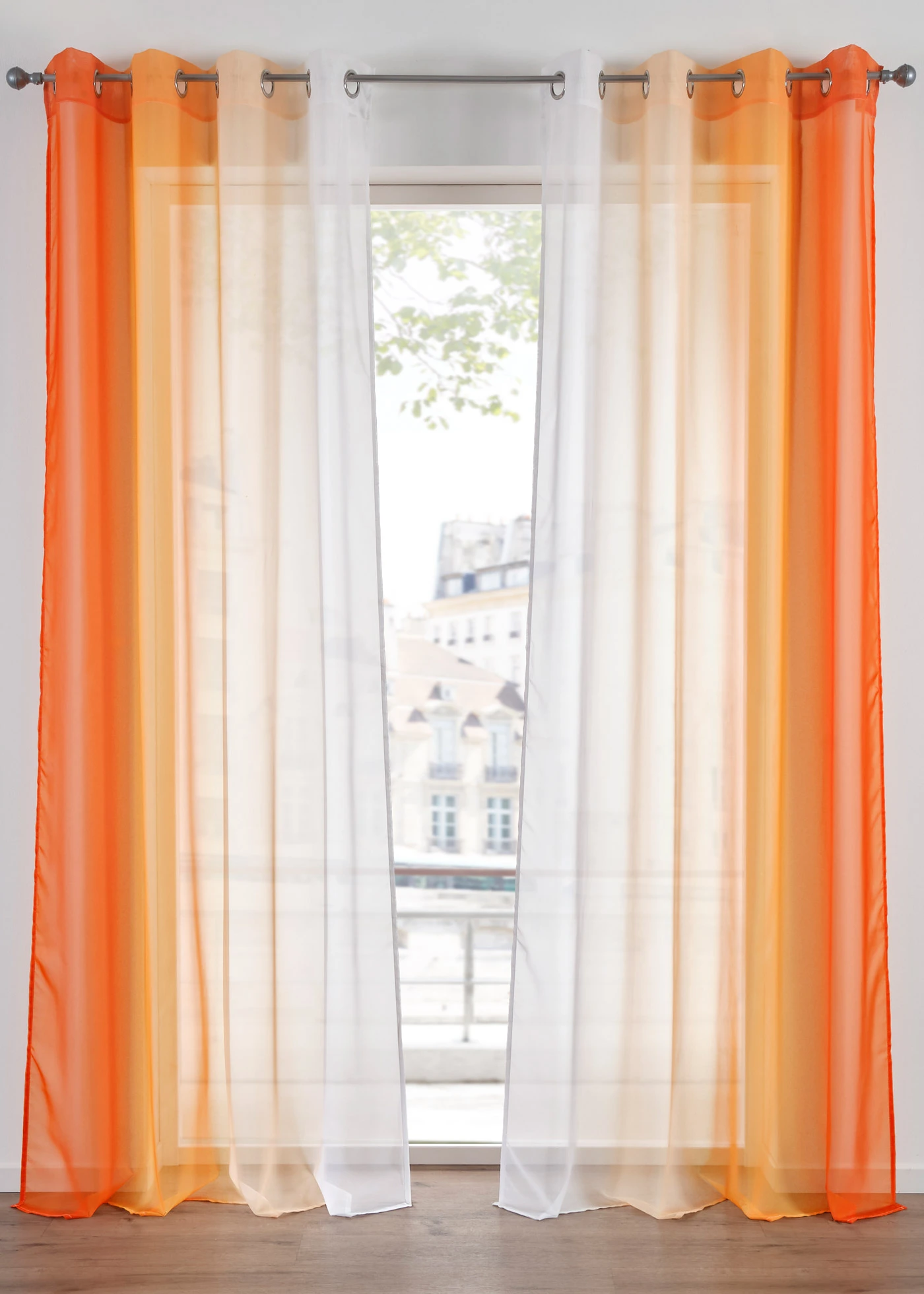 Lot de 2 voilages en tissu léger, aussi en XXL • orange • Boutique bonprix