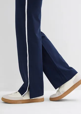 Trening din bumbac, stretch  (set/2 piese) • bleumarin/alb • magazin bonprix