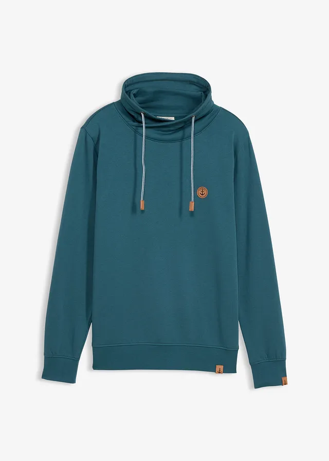 Sweater met sjaalkraag, Kleur: pepergroen