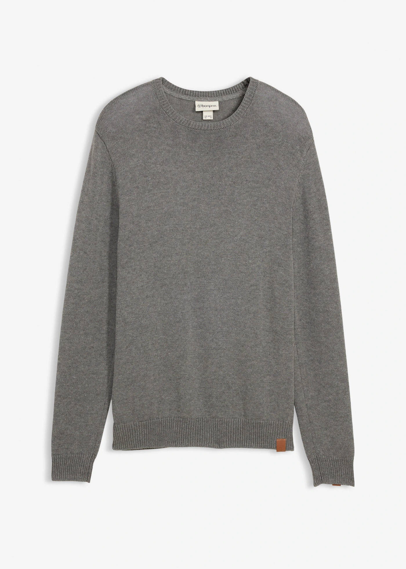 Fijn gebreide trui met katoen • grijs gemêleerd • bonprix online shop