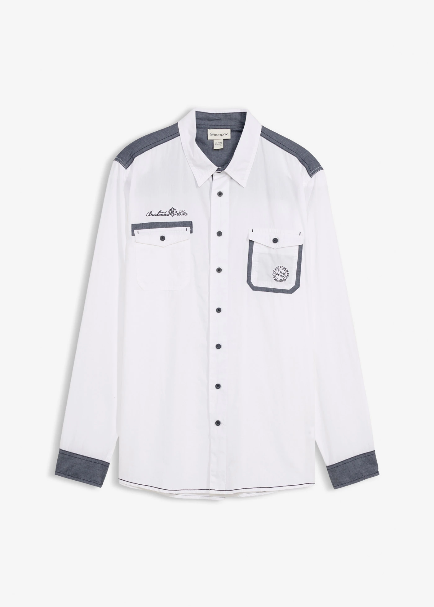 Chemise manches longues 100% coton • blanc • Boutique bonprix