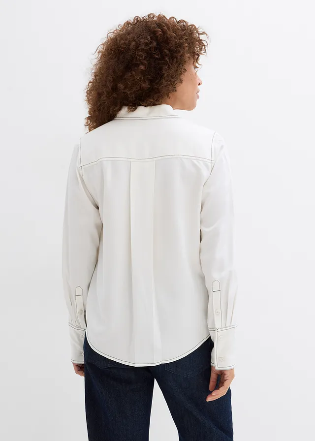 Chemisier en viscose fluide • écru/noir • product-page.page-title-suffix