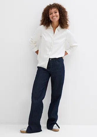 Chemisier en viscose fluide • écru-noir • Boutique bonprix