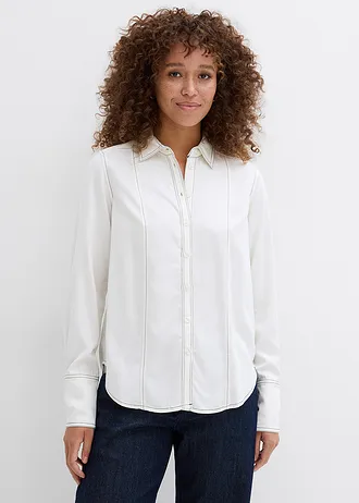 Blouse van viscose • wolwit-zwart • bonprix online shop