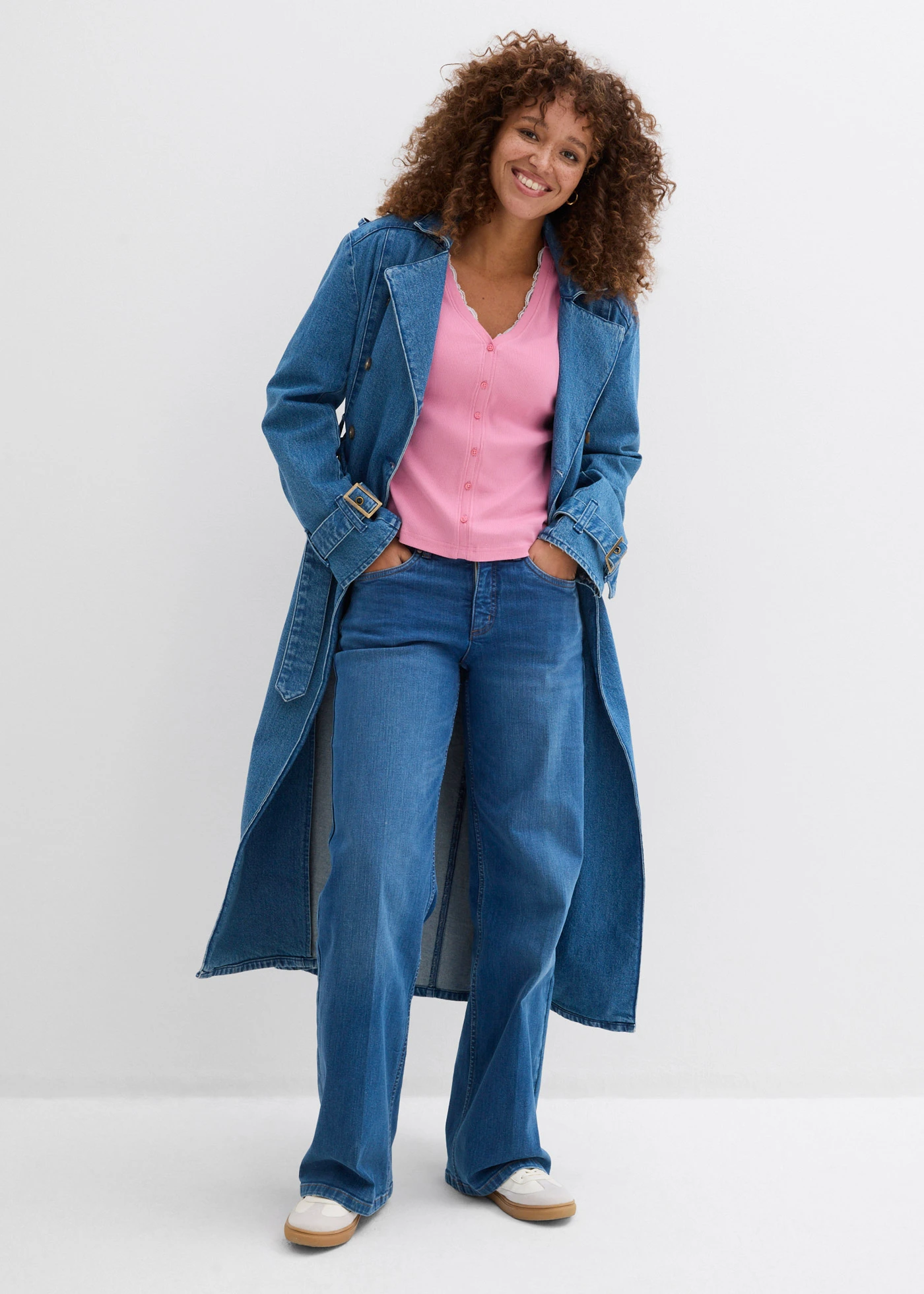 Bluză tricot 2 în 1 din bumbac 100% • violet-orhidee fumuriu-alb • magazin bonprix