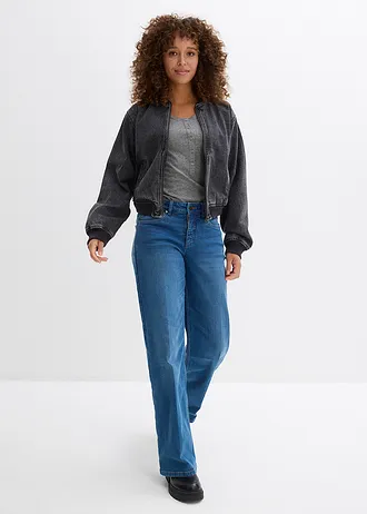 T-shirt met knoopsluiting, Kleur: grijs gemêleerd