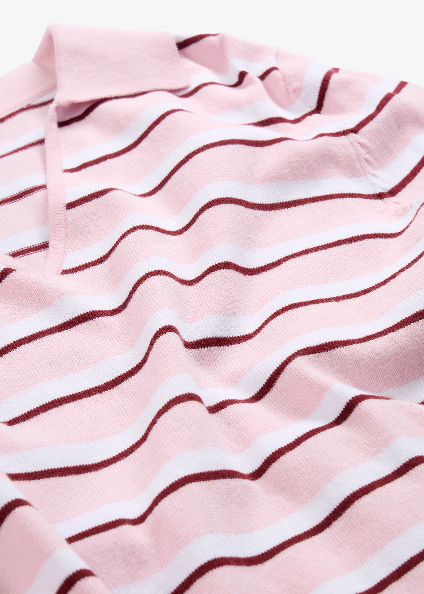 Polo pulóver z bavlneného mixu • biela/krištáľovo ružová/rubínovo červená pásikovaná • obchod bonprix