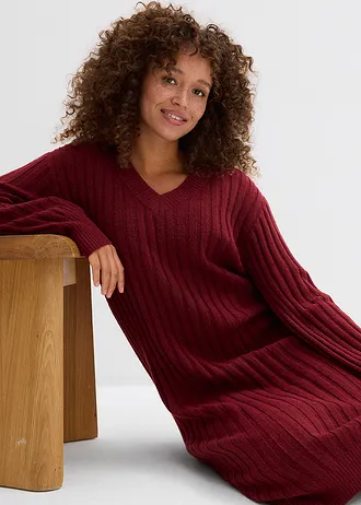 Rochie tricotată • roșu rubiniu • magazin bonprix