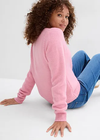 Pull à empiècement dentelle • orchidée fumé • Boutique bonprix