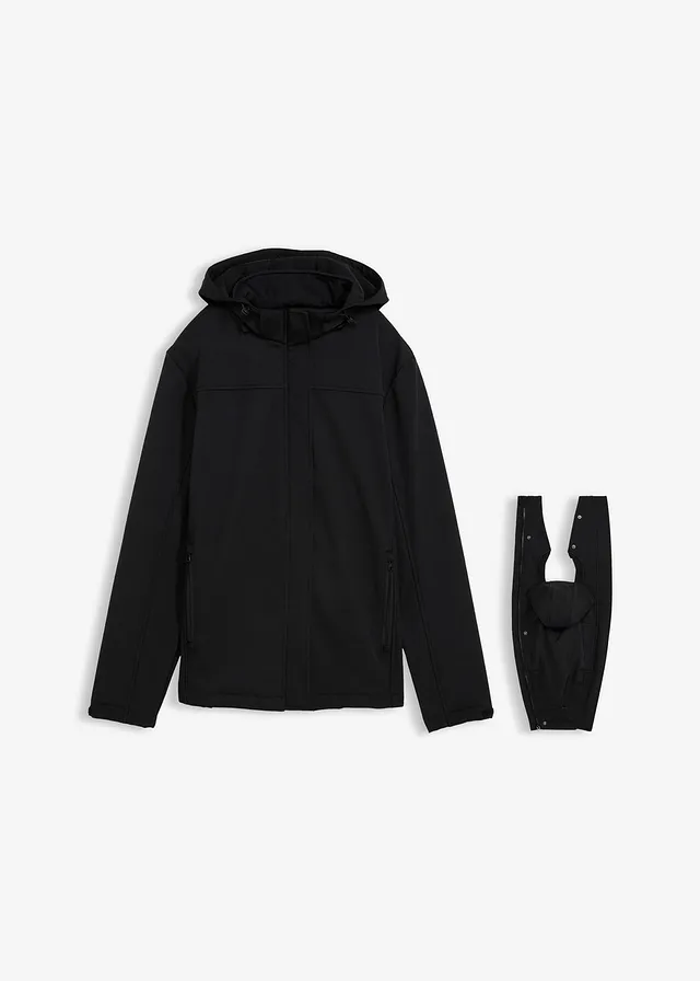 3-in-1 draagjas voor heren met draagfunctie aan de voor- en achterkant • zwart • bonprix online shop