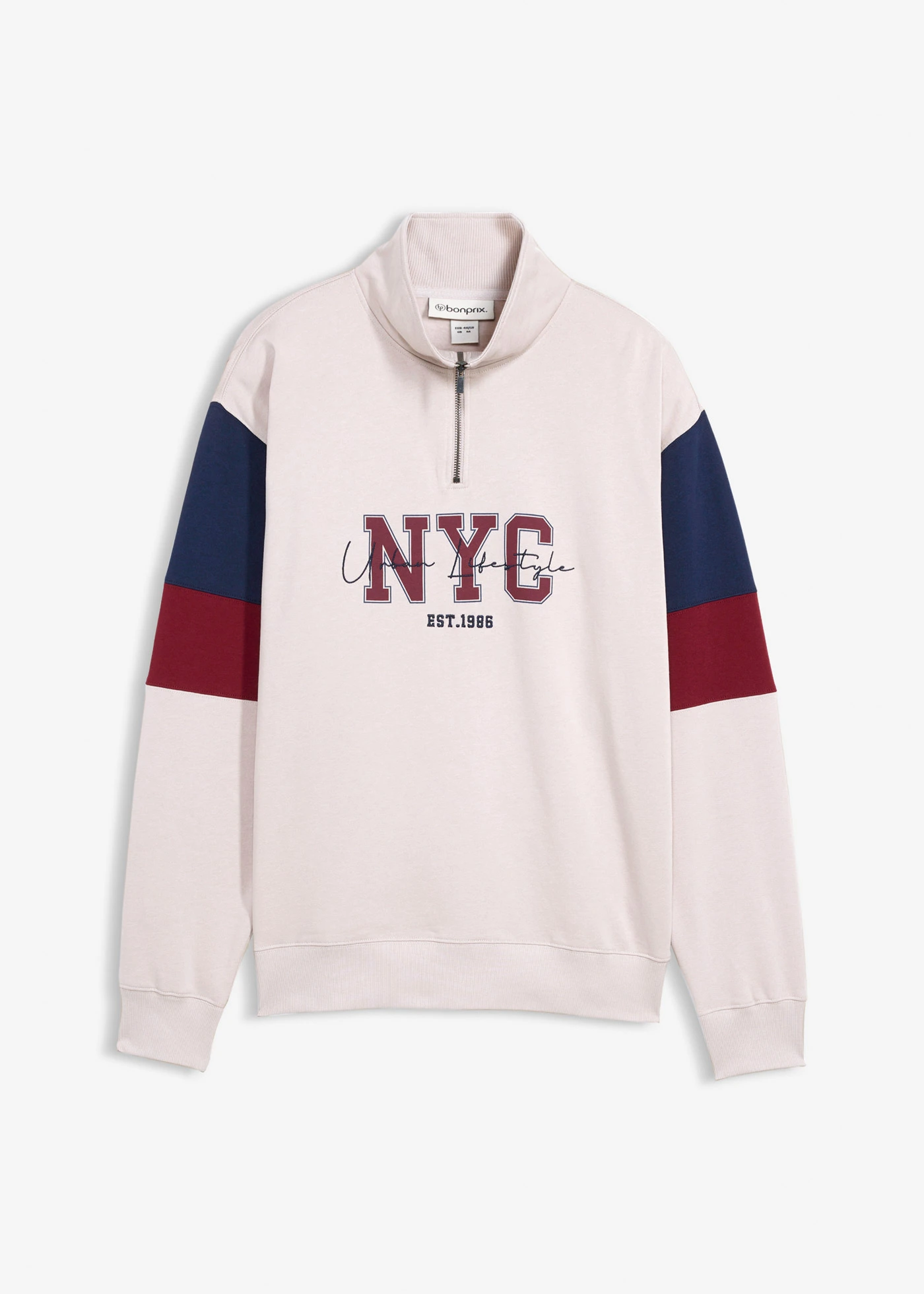 Sweat loose 100% coton • gris pierre imprimé • Boutique bonprix