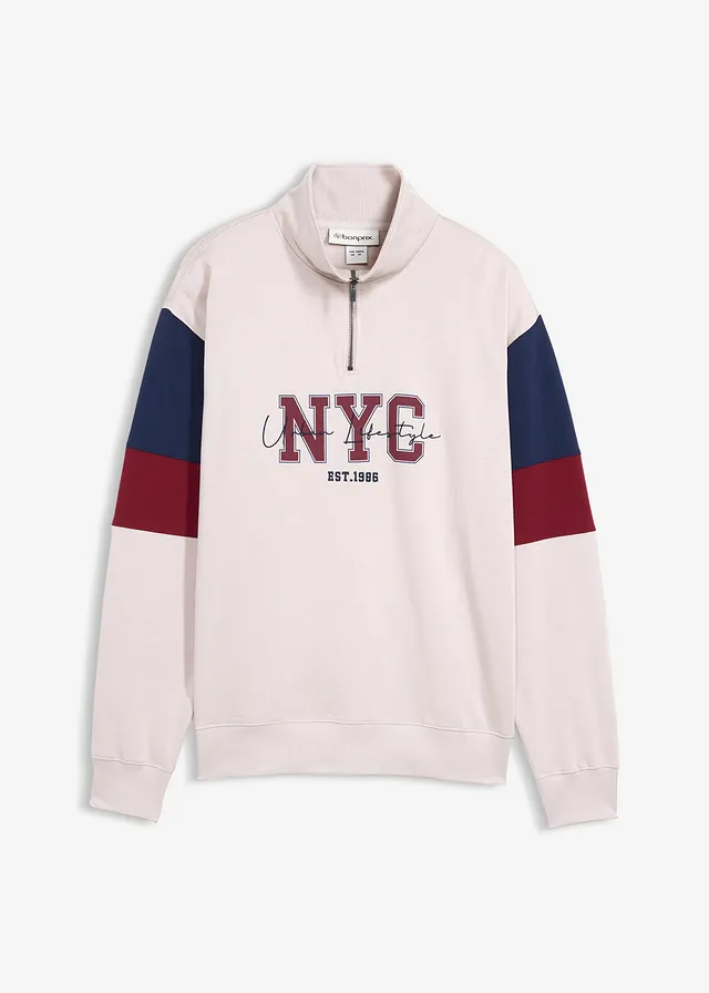 Sweat loose 100% coton • gris pierre imprimé • Boutique bonprix