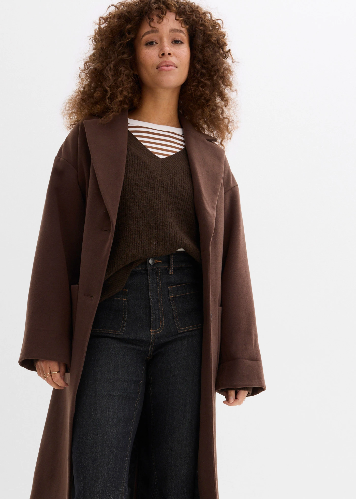 Bootcut farmer, High Waist, kényelmes derékpánttal • fekete denim • bonprix áruház