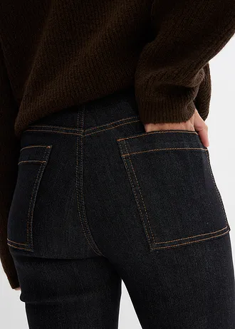 Bootcut farmer, High Waist, kényelmes derékpánttal • fekete denim • bonprix áruház