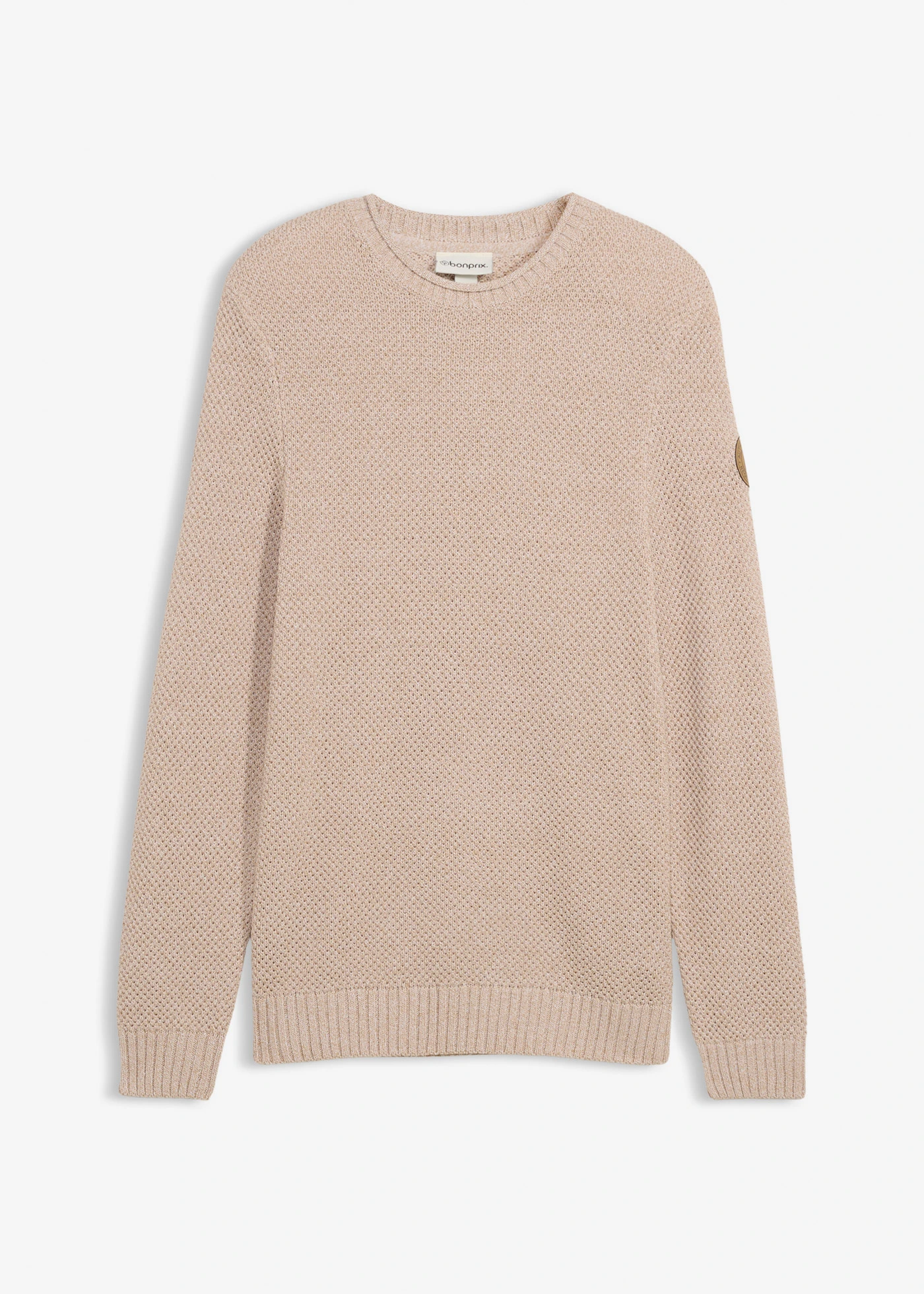 Pulover cu bumbac reciclat • alb melanj • magazin bonprix