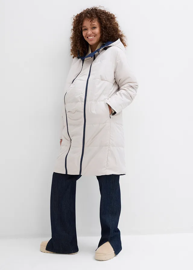 Manteau de grossesse 6-en-1 réversible et déperlant avec fonction portage • bleu foncé-gris-blanc • product-page.page-title-suffix
