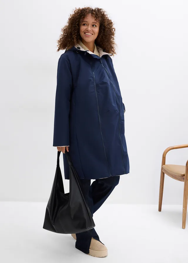 Manteau de grossesse 6-en-1 réversible et déperlant avec fonction portage • bleu foncé-gris-blanc • product-page.page-title-suffix