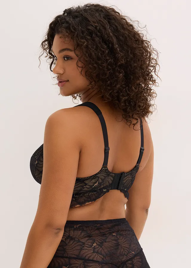 Minimizer bh met gewatteerde bandjes, Kleur: zwart-lichtbruin