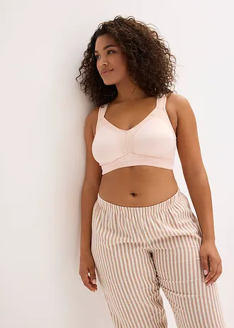 Soutien-gorge grand maintien sans armatures, bretelles rembourrées, Couleur: rose soie