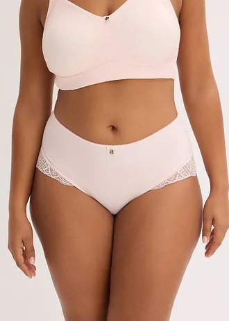 Figi maxi panty z miękkiej mikrofibry, kolor: jasnoróżowy perłowy