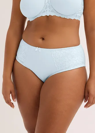 Maxislip met fijne kant (set van 2), Kleur: crèmeblauw