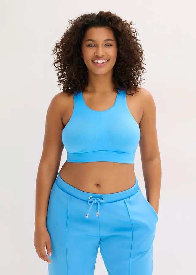 Sport bh met racerback en lichte steun, Kleur: briljantblauw