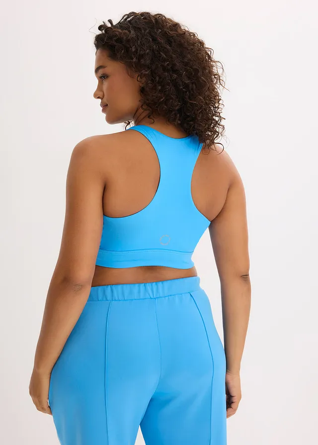 Sport bh met racerback en lichte steun, Kleur: briljantblauw