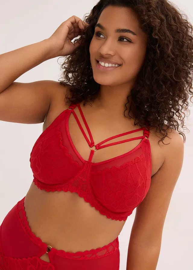 Minimizer bh met sierdetails, Kleur: salsarood