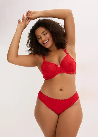 Slip avec dentelle, Couleur: rouge salsa