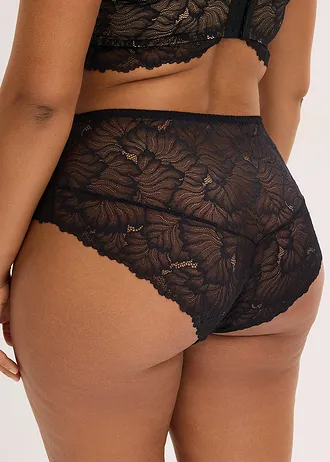 Culotte Maxi en dentelle, Couleur: noir-marron clair